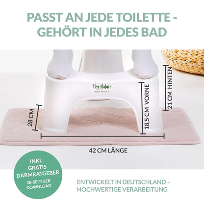 Hey Nature® HOCA Medical Toilet Stool Black, Toilet Stool - Quick relief against hemorrhoids, bloating, constipation, and flatulence. Bathroom stool/ WC stool acts as a natural laxative.