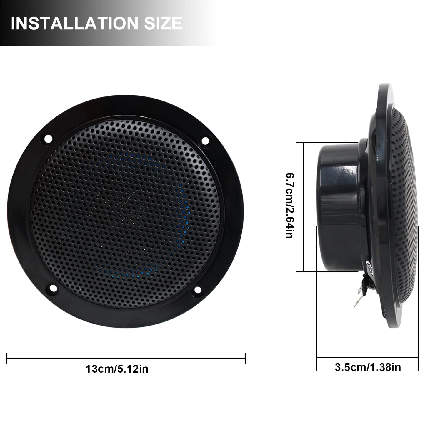 Herdio 4 inch ceiling speakers, waterproof recessed speakers, flush mount sound, compatible with Bluetooth.