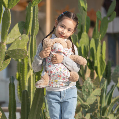 GAGAKU doll carrier for kids, doll front carrier, doll backpack, doll accessory with adjustable straps - Pink - Flower