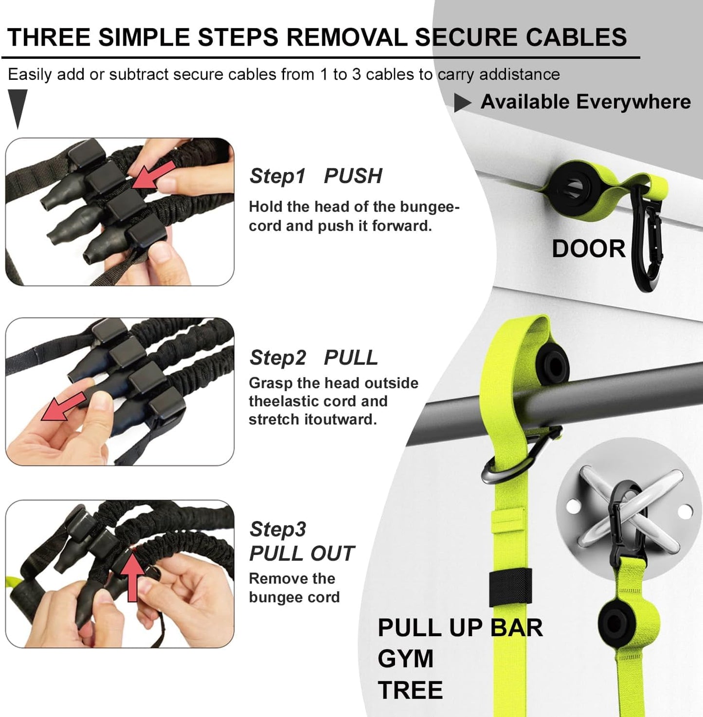 RHINOSPORT Pull-Up Fitness bands - Chin-up band - Pull Up Assist Bands - Pull Up Chin-up aid - Chin-up bands - Resistance bands