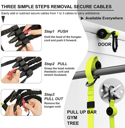 RHINOSPORT Pull-Up Fitness bands - Chin-up band - Pull Up Assist Bands - Pull Up Chin-up aid - Chin-up bands - Resistance bands