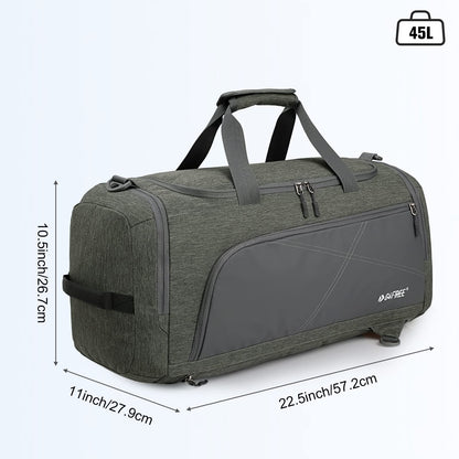 G4Free 45L Large Sports Bag & Travel Bag for Men and Women/ with Shoe Compartment & Wet Pocket/ Training Bag & Gym Bag & School Sports Bag/ for School & Sports & Fitness & Travel