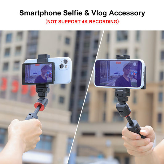 Newmowa Vlog selfie phone monitor screen with magnetic phone holder, phone back camera selfie accessory for selfie, vlog, TikTok, compatible with iPhone (does not support 4K recording)