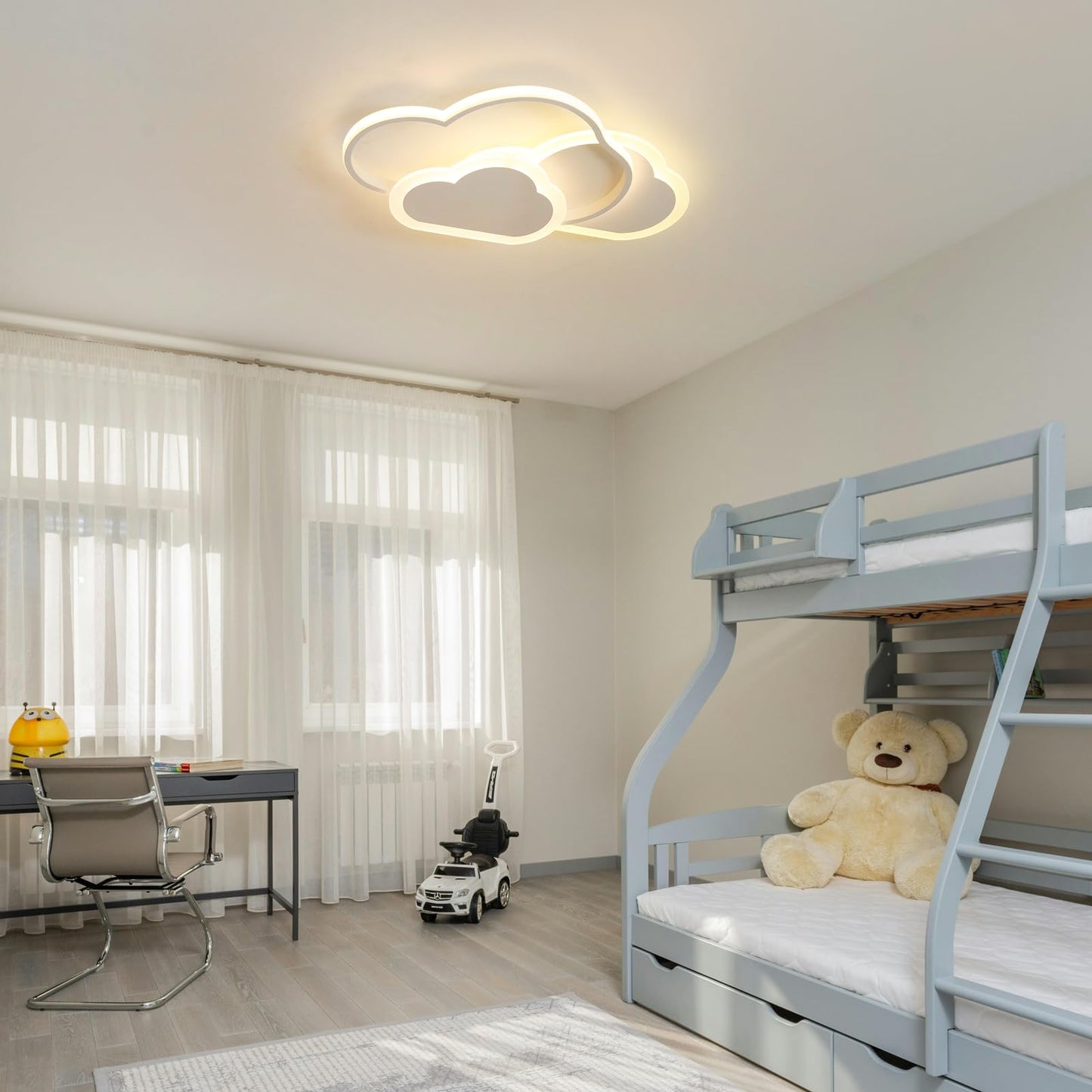 BLMYL LED ceiling light for children's room 42CM lamp, dimmable ceiling lamp for children's room with remote control 3000K-6000K, 32W ceiling lamp for living room, bedroom