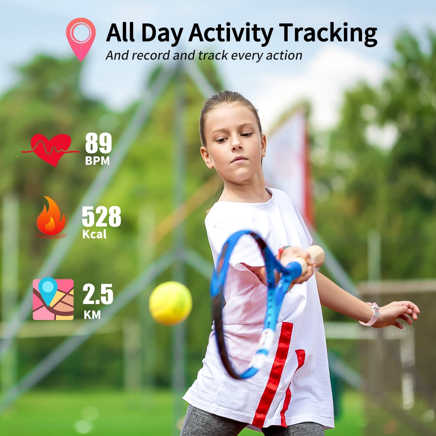 Dwfit Smartwatch Kids, Fitness Tracker with Heart Rate Monitor Stopwatch Fitness Watch Kids Watch Kids Gifts Birthday for Boys Girls for Android iOS Smartphone