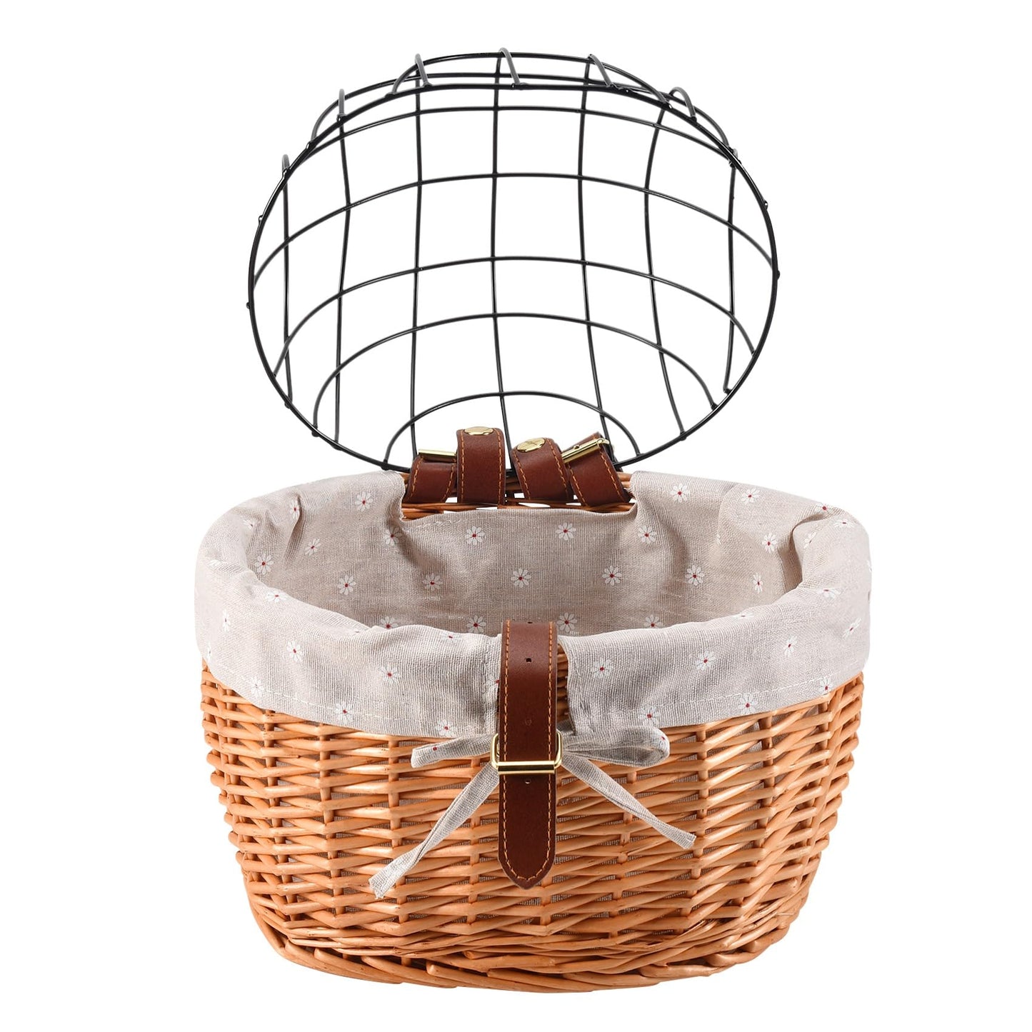 Nagoyuki cat dog bicycle front handlebar basket pet seat hand-woven wicker road bike basket pet cat dog carrier.