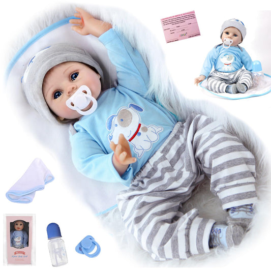 ZIYIUI Reborn Baby 22 inch 55cm Realistic Doll made of Soft Silicone Vinyl - Handmade, Looks like a real baby.