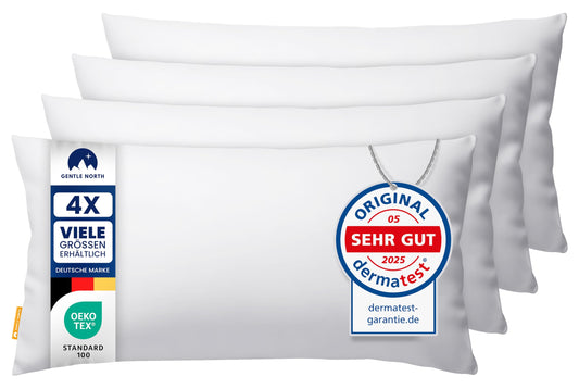 Gentle North Pillow (40x60 cm) - Set of 4 pillows for bed or decorative use - With zipper for filling - Throw pillows for sofa - Cushions for couch - Oeko-tex certified - Washable up to 60° - White