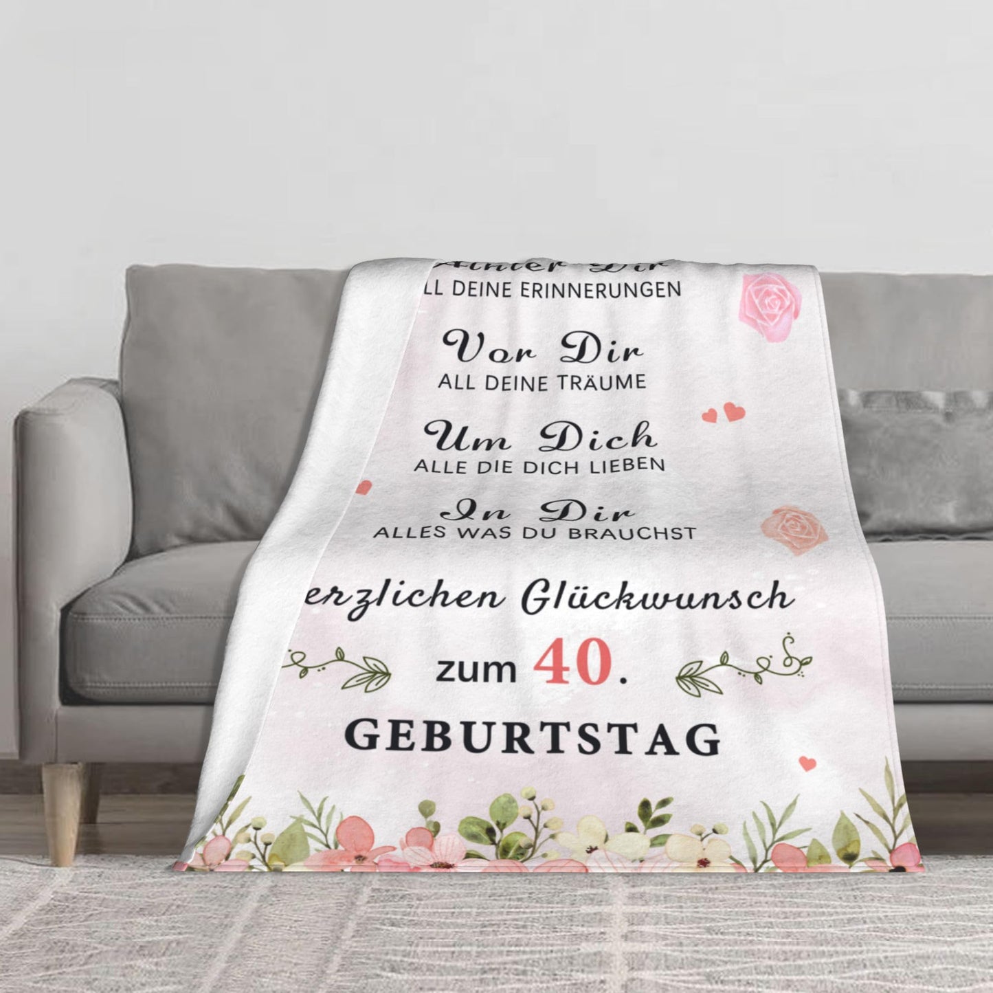 G-dake Gifts for Women's 40th Birthday, Cozy Blanket Birthday Gift for Best Friend Wife Sister Colleague, Birthday Gift Ideas, Fluffy Fleece Blanket 130x150cm