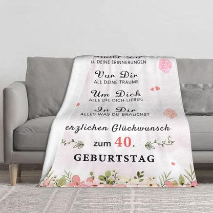 G-dake Gifts for Women's 40th Birthday, Cozy Blanket Birthday Gift for Best Friend Wife Sister Colleague, Birthday Gift Ideas, Fluffy Fleece Blanket 130x150cm