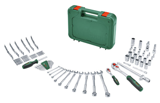 Bosch Advanced 132-piece Hand Tool Set (for screwing and fastening tasks; High-quality materials; Ergonomic design; long lifespan)