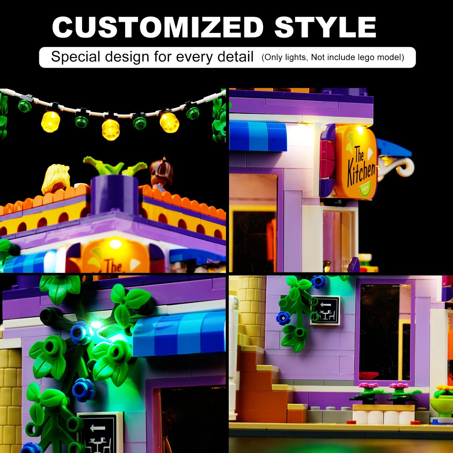 cooldac LED light set Compatible with Lego 41747 Heartlake City Community Kitchen, Light Set Compatible with Lego Heartlake City Community Kitchen Building Blocks Model.