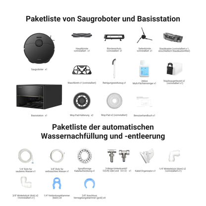 Dream X40 Master Robot Vacuum with Mopping Function, 28cm compact base station, automatic refilling and emptying, intelligent navigation, 12,000Pa strong suction power, self-cleaning mop.
