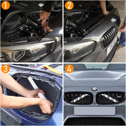 TTCR-II 2PCS Front Grille Insert, Stripe Kidney Grille Inserts Trim Compatible with BMW X3 F25 G01/ X4 F26 G02/ X5 E70 F15 F85 G05/ X6 E71 F16 F86 G06/ X7 G07 Grille Stripes (White)
