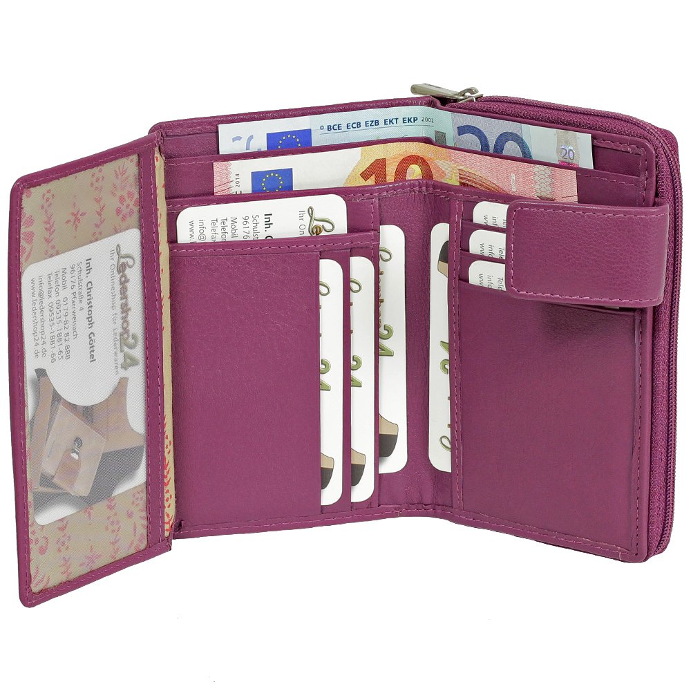 White leather wallet purse women's wallet ladies long purse berry