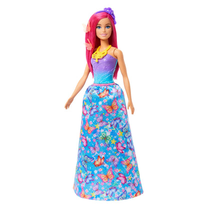 Barbie Advent calendar with doll and 24 surprise accessories including unicorn and 3 animals. The fashion doll with pink hair can transform into a mermaid, fairy, and more.