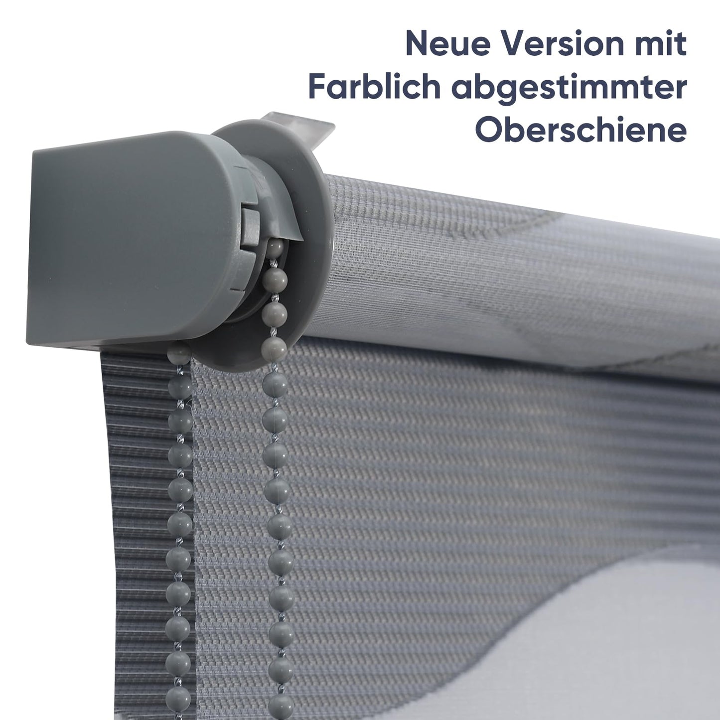 Sekey Double Roller Blind Waves Clamp Fix without drilling for windows, double roller blind 105 cm wide, duo roller blind wave blinds sun protection, 105x130cm, dark gray