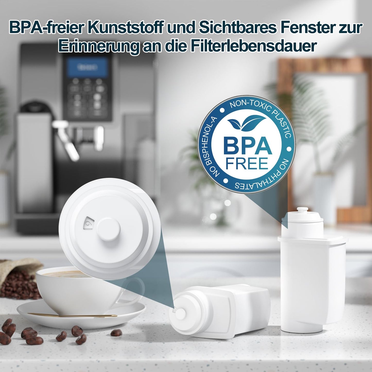 ARETHONE water filter for Siemens EQ series, EQ3/EQ6/EQ9, EQ500, S700, water filter coffee machine for Bosch Vero, TZ70003/TCZ7003/467873, Siemens 3200, Neff C77V60 series. (8 pack)