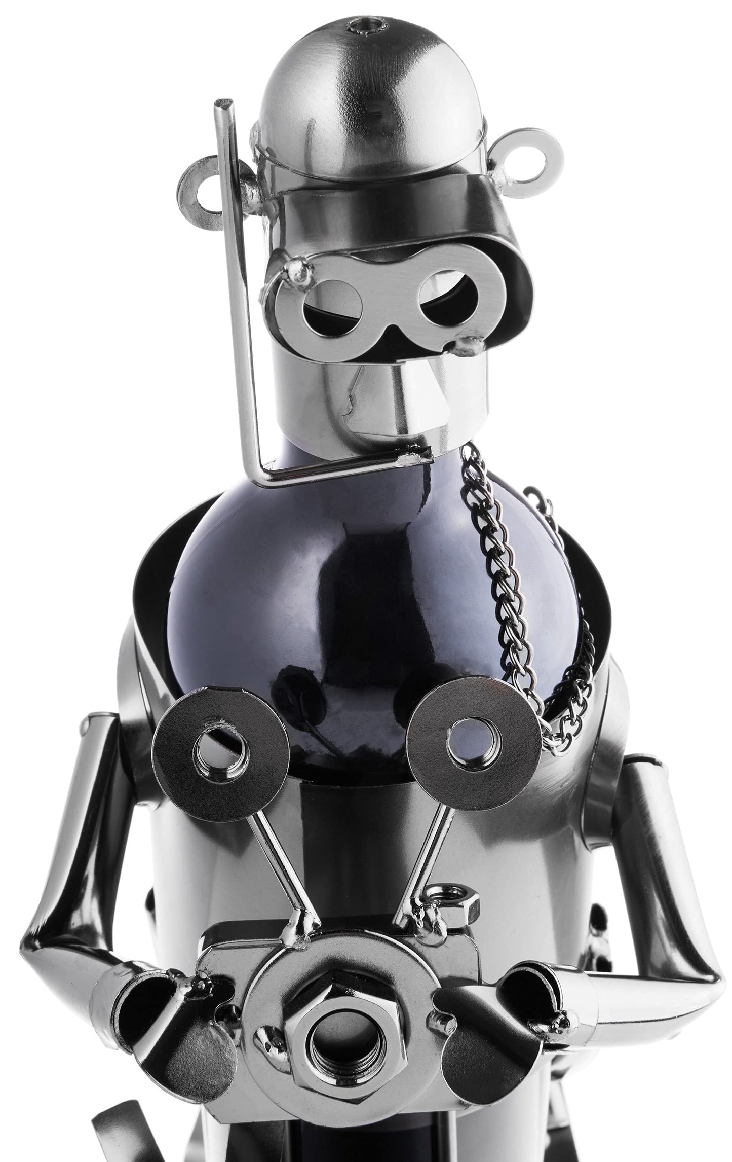 BRUBAKER wine bottle holder diver with camera decorative object metal with greeting card for wine gift