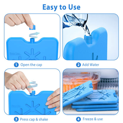 OUTXE 8-pack Ice Packs for lunch, cooler bag, and small cooler - Ice packs for cooler bag - Extra Thin & Long Cooling Performance on the go