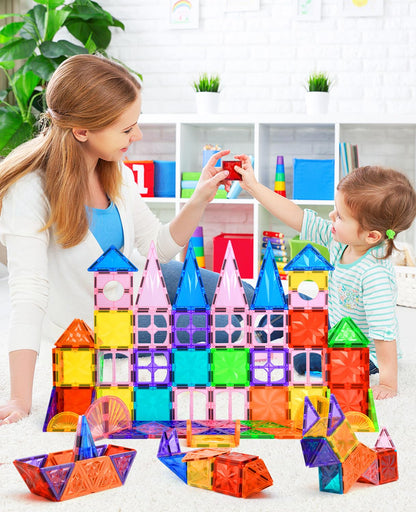 DXJXMAX Magnetic Building Blocks 80 Pieces, Magnetic Toy Magnetic Tiles, Magnetic Building Bricks Kit Kids STEM Creativity Promotion, Children's Games for 3+ Year Old Boys and Girls