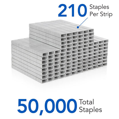 Swingline staples, 10 count, standard staples for desktop staplers, 6.35mm length, 210 staples per strip, 5000 staples per box (35111)