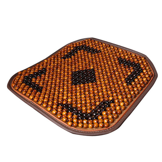 VORCOOL seat cushion with wooden beads, perfect for summer, breathable, non-slip, for car seats, chair cushions, Yellow.