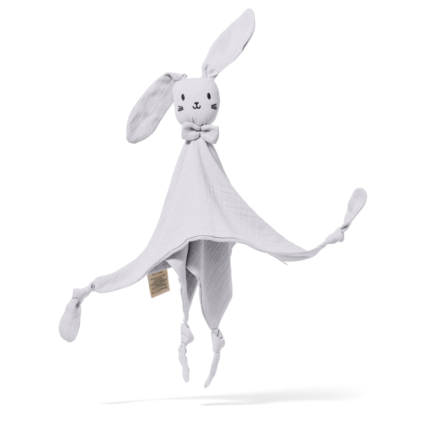 Mababu cuddly blanket baby muslin - 100% GOTS organic cotton - cuddly toy bunny - gift for birth, 4-layered, extra soft, for newborns, boys & girls, washable, as a comfort blanket