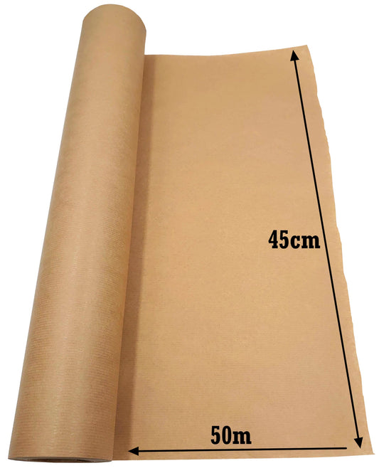 PAKNOR® 44 cm - 50 m Brown KRAFT PAPER, Gift wrap, Kraft paper roll. Perfect for crafting, gift wrapping, packaging, wrapping paper, food paper.