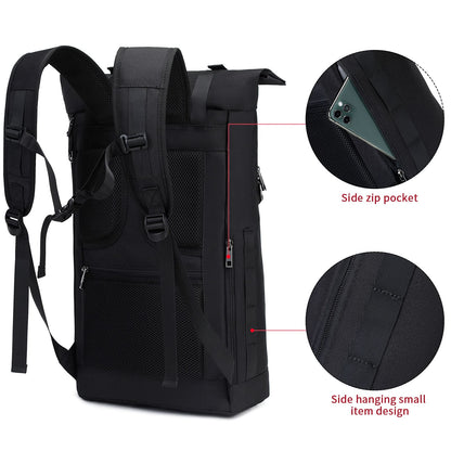 Myhozee Backpack Men Women Water-Resistant Laptop Backpack, Theft-Proof Roll Top Backpacks Daypacks, School Backpack Daypack Trekking Backpacks for Leisure Job Outdoor-Black