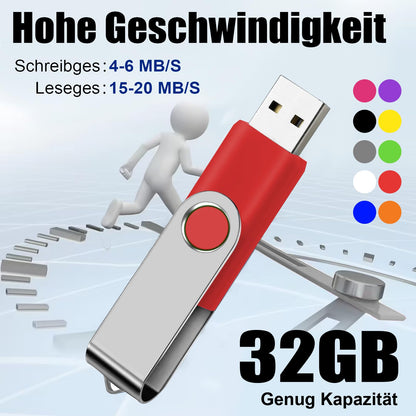 32GB USB Flash Drive 5 Pack Multicolor USB 2.0 Memory Stick USB Sticks Data Storage Multicolor