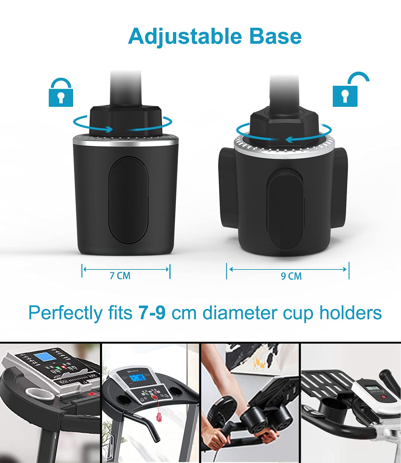 Swan Neck Car Tablet Drink Holder, woleyi Universal Tablet Drink Holder for Car, Truck, Treadmill, Spinning Bike, for iPad Pro 12.9 Air Mini, Galaxy Tabs, iPhone More 4-13" Phone and Tablets