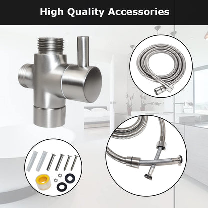 [DELETE] Bidet wall spray kit for toilet, hand sprayer WC attachment stainless steel for pet bath/personal hygiene/bathroom (silver)