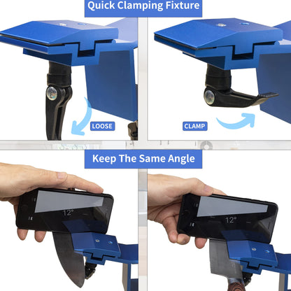 CWOVRS knife sharpener pro, professional knife sharpener with quick clamp design, fixed angle knife sharpening system kit abrasive holder system for fine sharpening polishing tool, 9+1