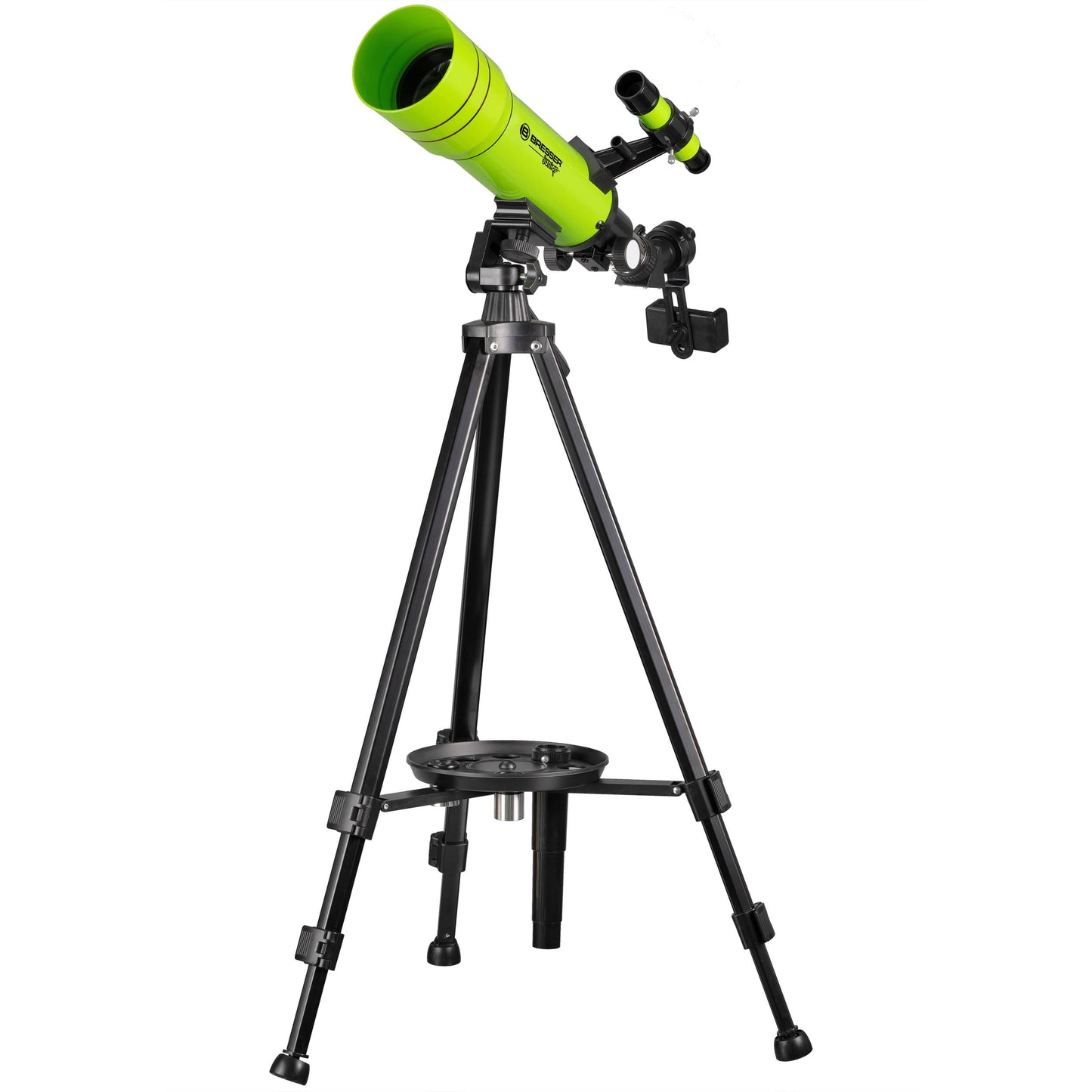 Bresser Junior children's telescope 70/400 lens telescope for children aged 8 and up, astronomy beginners, telescope with backpack, accessories & smartphone holder, night sky observation green
