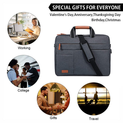 LOVEVOOK laptop bag 17-17.3 inch notebook bag 17-17.3 inch waterproof briefcase men shoulder bag Macbook bag business bags men dark gray