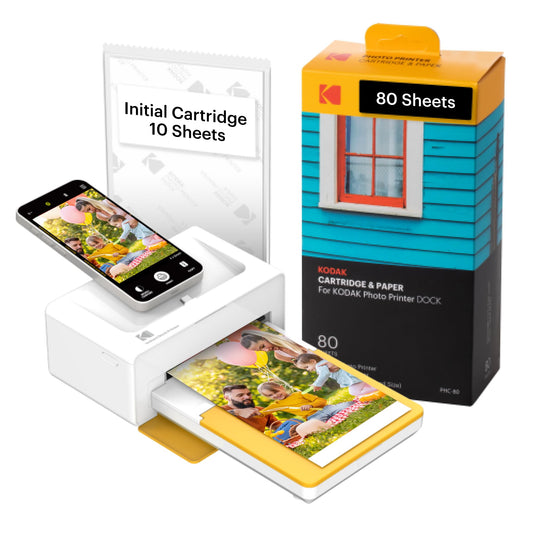 KODAK Dock Plus 4PASS Mobile Photo Printer (4x6") + Pack of 90 Sheets