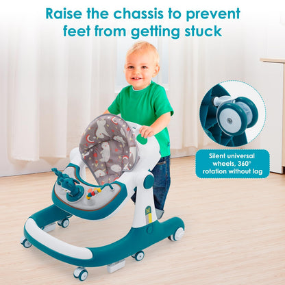 Baby walker, 3-in-1 walker from sitting to standing, multiple removable modes, entertainment-learning baby activity table for babies, boys, and girls.