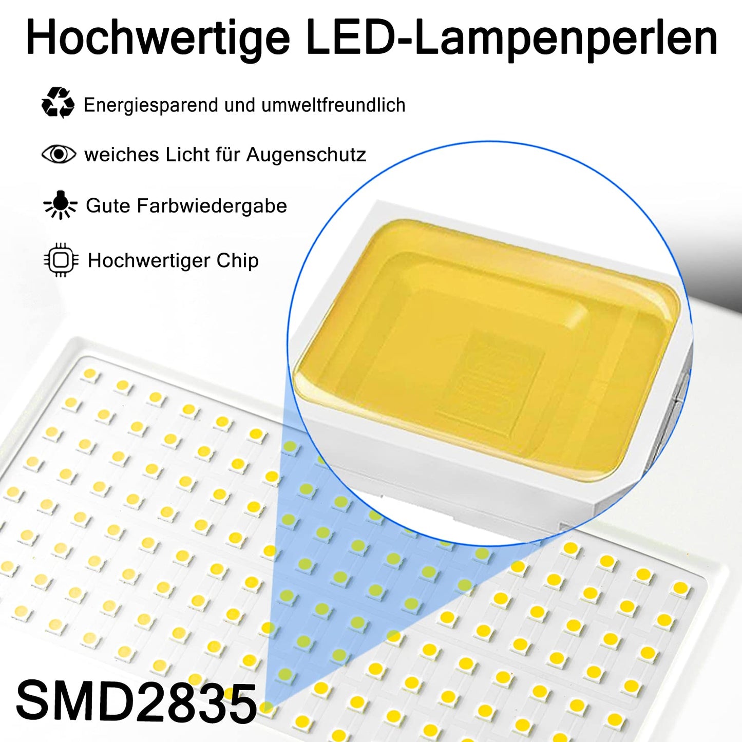 VA-Cerulean 2x 200W Warm White LED construction lights with tripod, floodlights for indoor and outdoor use with 3m power cable, IP66 waterproof work lights, yellow telescopic tripod, for construction sites, garage, garden.