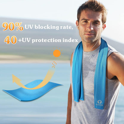 Cooling towel set, neck cooling towels, cooling hand towel, cooling towel for sports, ice towels for hiking, running, tennis, traveling.