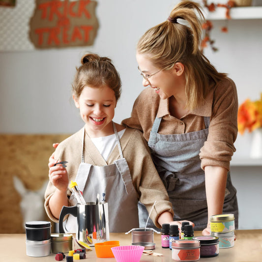 Candle Making Kit, DIY Candle Making Set for Adults Kids, candle pouring supplies with soy wax, candle jars, fragrance oil, dyes, stickers
