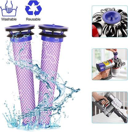 V6 Battery, FLYLINKTECH 6.0Ah V6 Replacement Battery for Dyson V6 Series DC62 DC59 V6 DC58 DC61 DC72 DC74 Animal SV03 SV04 SV05 SV06 SV07 SV09 Vacuum Cleaner With 2 Filters