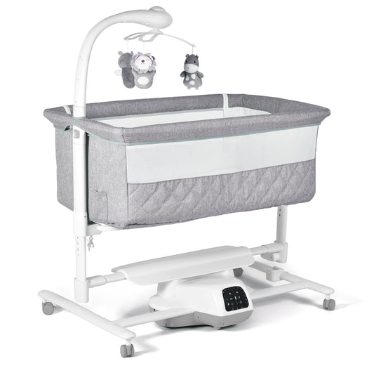 Dream Deluxe: Baby crib, electric, with automatic rocking, White