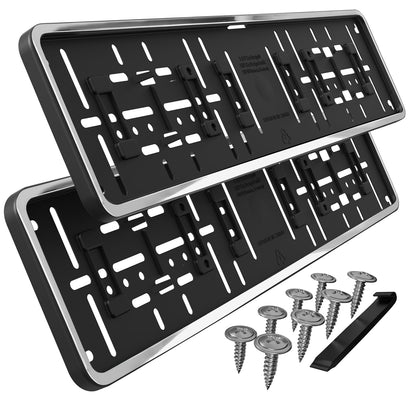License plate holder constant frame license plate bracket car license plate holder in chrome look license plate bracket vehicle license plate holder car license plate 2 pieces