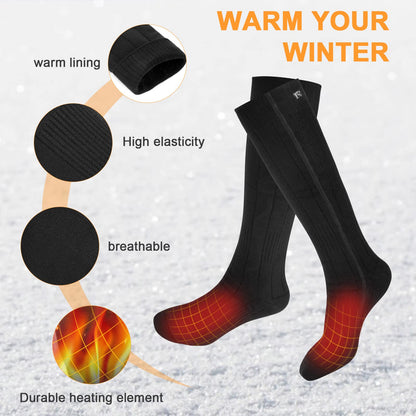 Flintonic Heated Socks, Rechargeable Heated Socks for Men and Women, Foot Warmer Heating Socks with 3 Adjustable Temperatures, 2200mAH Electric Foot Warmer Warm Socks for Skiing Outdoor.