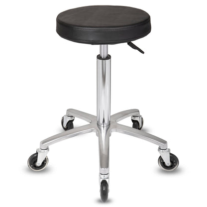 Staboos rolling stool up to 160 kg - gel cushion seat round - practice stool (premium castors) swivel stool height adjustable (55 cm to 75 cm) round stool