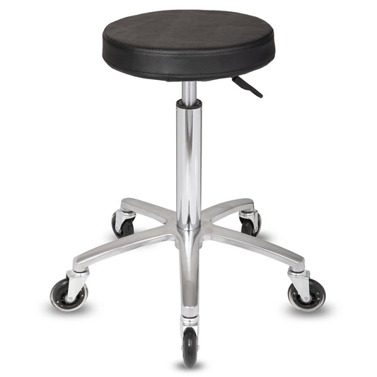 Staboos rolling stool up to 160 kg - gel cushion seat round - practice stool (premium castors) swivel stool height adjustable (55 cm to 75 cm) round stool