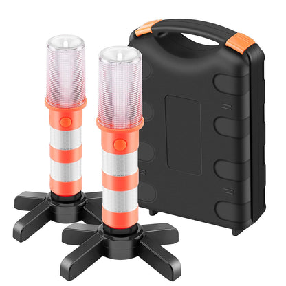 COFEMY LED Emergency Flares Set - Red light for highway road safety light camping lamp alternative to safety triangle LED emergency, 2 lights (1)