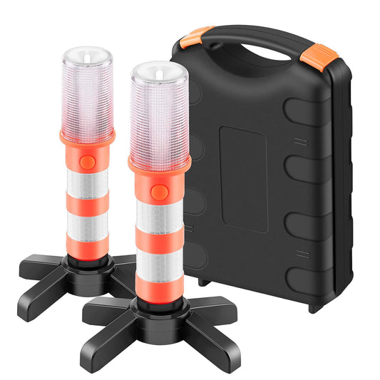 COFEMY LED Emergency Flares Set - Red light for highway road safety light camping lamp alternative to safety triangle LED emergency, 2 lights (1)