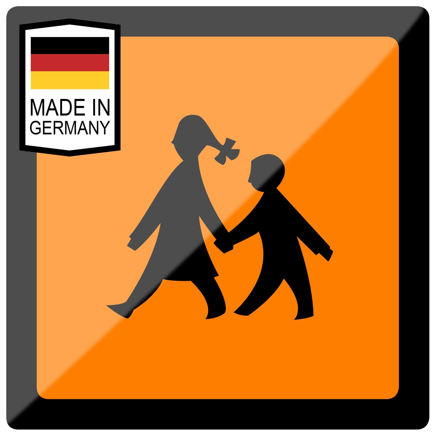 2x School bus sign Magnet sign Warning sign School bus sign Magnet car sign Caution sign (double pack 40x40cm)